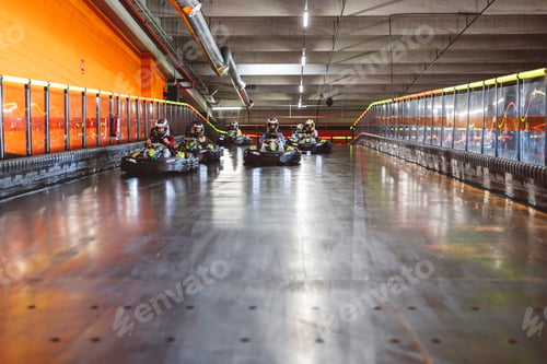Preview: Go-Kart Racers Speeding Down Indoor Track
