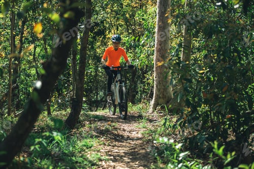 Preview: Mountain biking in spring forest