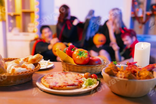 Preview: dinner and group of people toast celebration together at party.