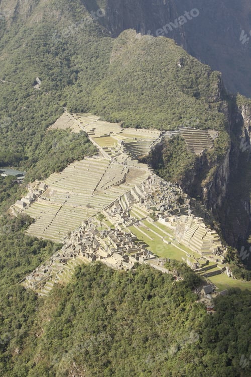 Preview: Panoramic view of Machu Picchu from Wayna Picchu. Peru