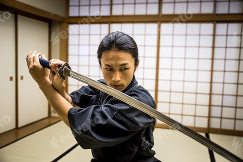 Preview: Samurai training in a traditional dojo, in Tokyo