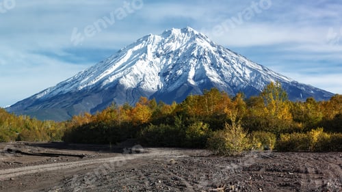 Preview: Autumn Panoramic Volcanic Landscape on Kamchatka Peninsula