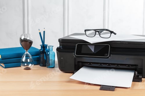 Preview: multi-function printer machine ready for printing, copy, scanning in office