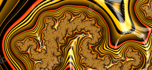 Preview: Yellow Psychedelic Swirl Fractal Abstract Background