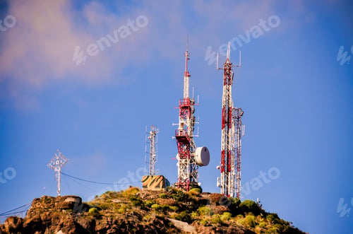 Preview: Transmission towers and cables on a hill