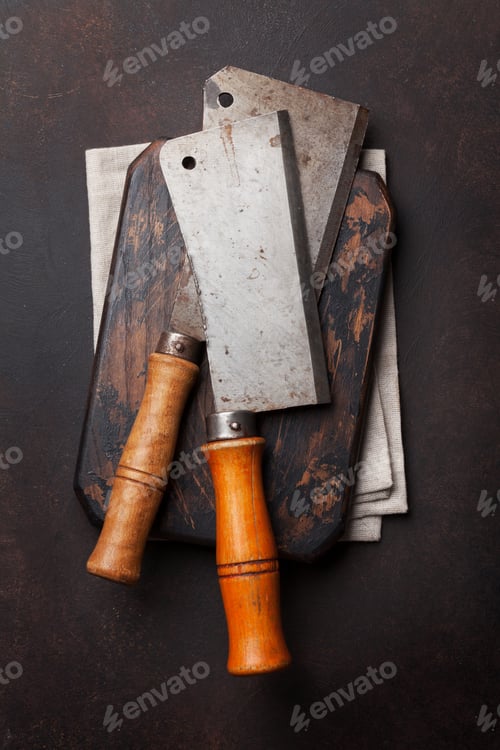 Preview: Butcher. Vintage meat knives