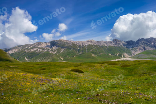 Preview: Mountain landscape at Gran Sasso Natural Park, in Abruzzo, Italy