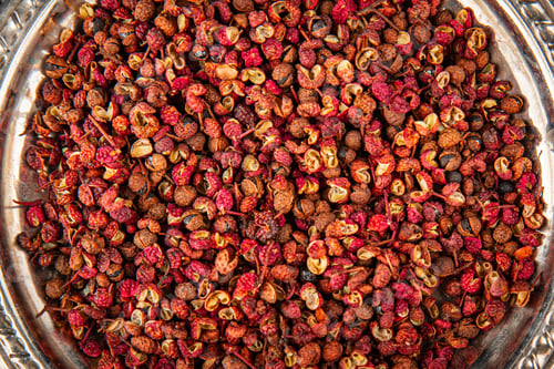Preview: Sichuan pepper spice pepper peas fresh tasty food gourmet food background on the table rustic food