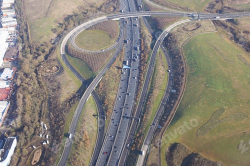Preview: Overhead view of motorway, London, UK
