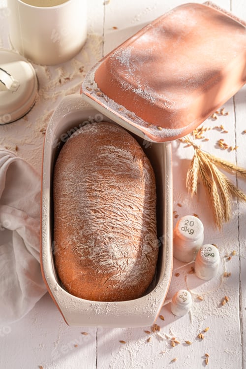 Preview: Homemade and fresh loaf of bread as source of fiber.
