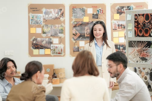 Preview: Asian professionals collaborate in a sustainable packaging design