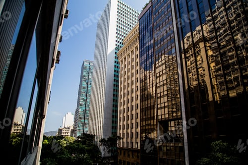 Preview: Beautiful shot of tall buildings in downtown at Rio de Janeiro, Brazil