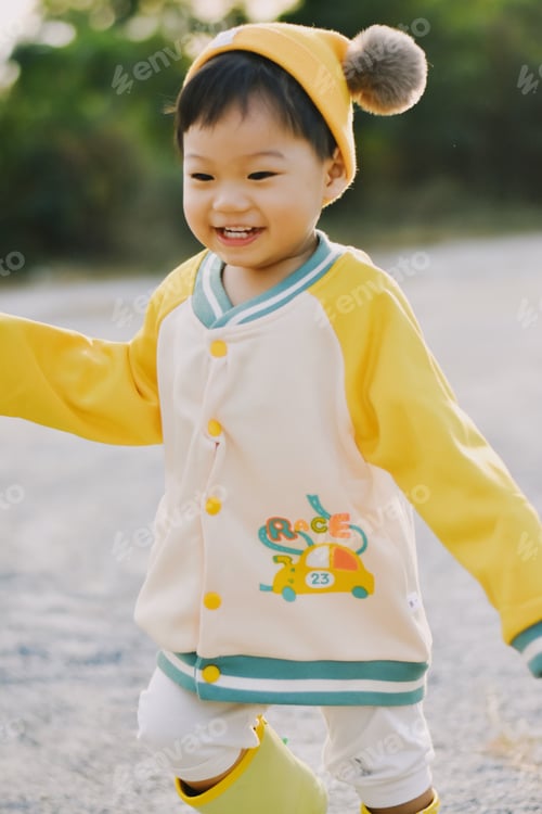 Preview: Cute Boy playing in the park, Sweet Little baby boy enjoying