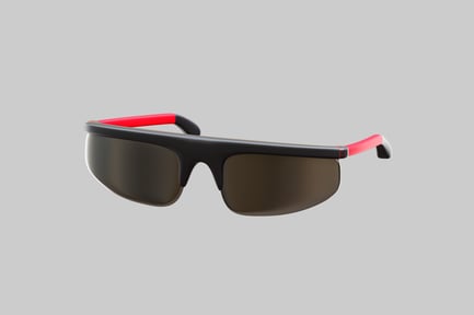 Preview: Sunglasses with a black frame and red accents