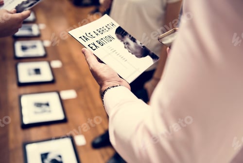 Preview: Photo frames on wooden floor