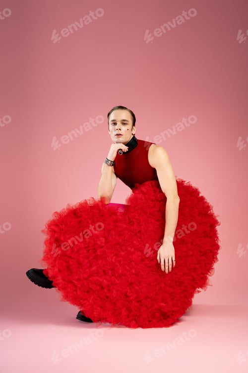 Preview: Celebration of love and self expression on Valentine Day by a queer man in a stunning outfit