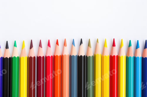 Preview: Colourful pencils shot against white background