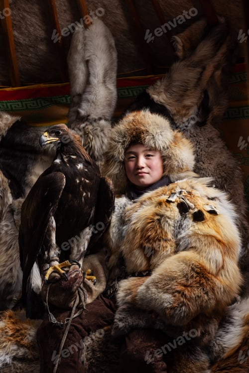 Preview: Mongolian and his hunting partner, the eagle