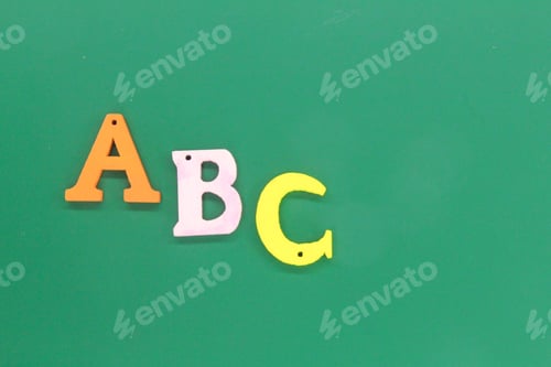 Preview: colored letters abc children's learning concept