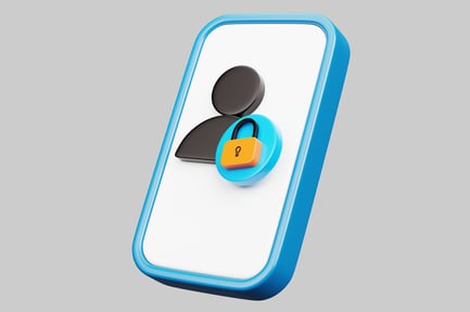 Preview: Blue object with icons.