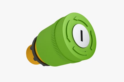 Preview: Green Emergency Stop Button with Key Reset