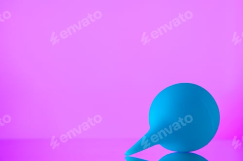 Preview: front view blue enema bulb on pink background