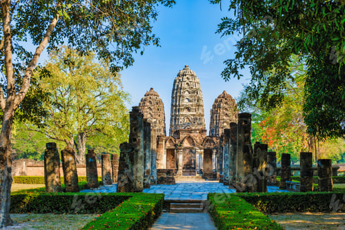 Vista previa: Wat Si Sawai, Sukhothai old city, Thailand. Ancient city Thailand, Sukothai historical park