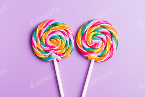 Preview: Two sweet colorful lollipop.