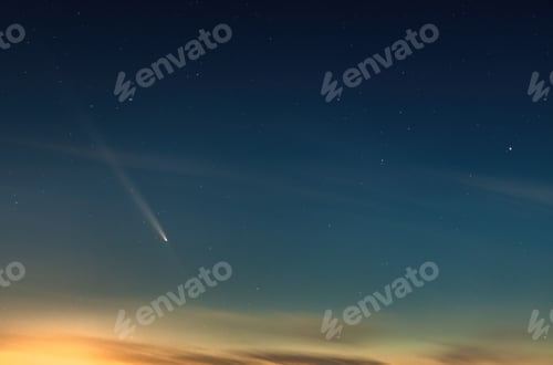 Preview: Comet in a Starry Night Sky