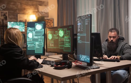 Preview: Hacker girl and cyber terrorist working together