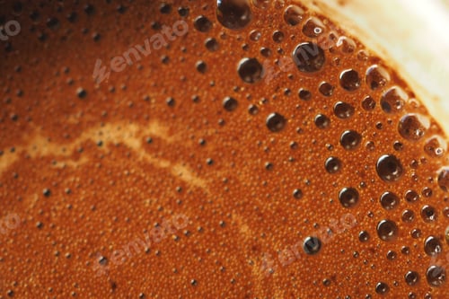 Preview: top view of expresso with bubble on white background