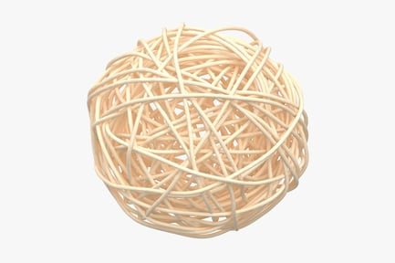 Visualização: Decoração de esfera de vime bege creme