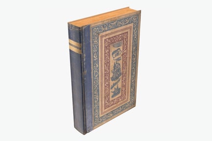 Preview: Vintage Illustrated Book, Blue and Red Cover