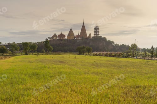 Preview: Temple in Thailand. Thai architecture building. Famous tourist attraction landmark.