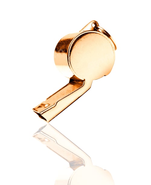 Preview: Golden whistle pendant isolated