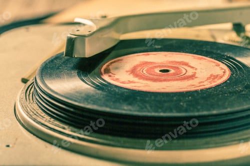Preview: Vintage gramophone as listening to music in the 70s.