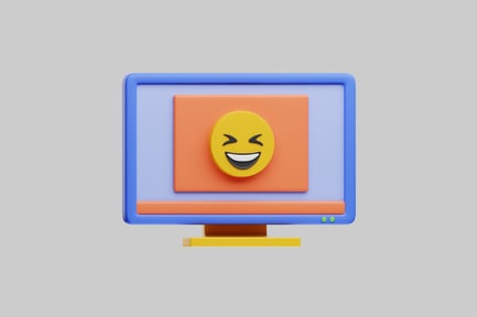 Preview: Laughing face computer display