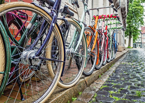 Preview: A Row of Colourful Bicycles