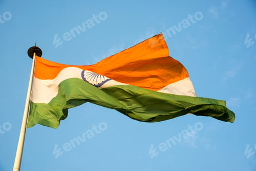 Preview: Close-up shot of wavy Indian flag