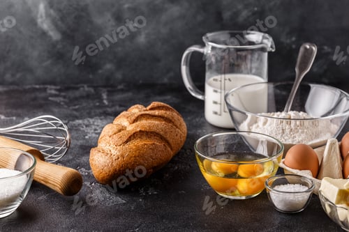 Preview: Bakery products -flour, eggs, milk.