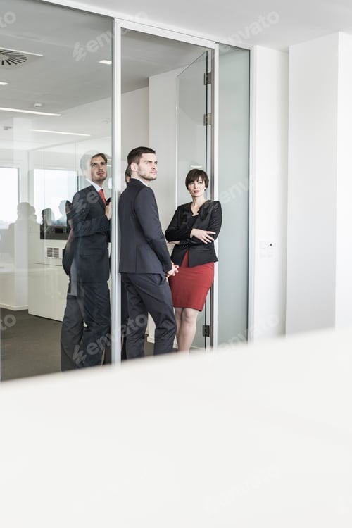 Preview: Businesspeople standing in doorway
