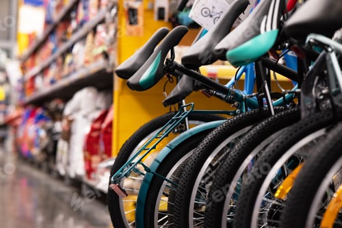 Preview: Modern bicycles in the sports shop.