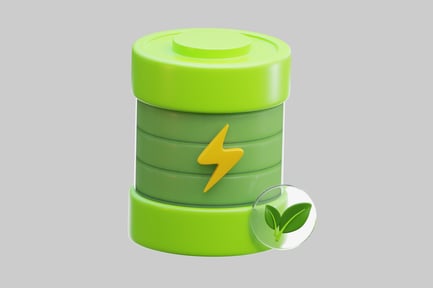 Preview: Green and yellow object with lightning bolt.