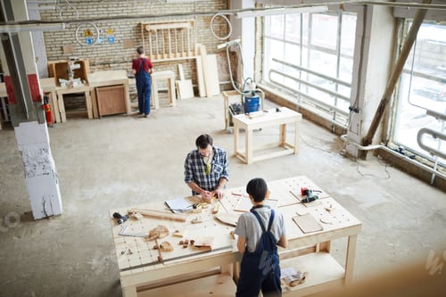 Preview: Three Carpenters Working Background