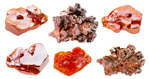 Preview: samples of vanadinite natural stones isolated