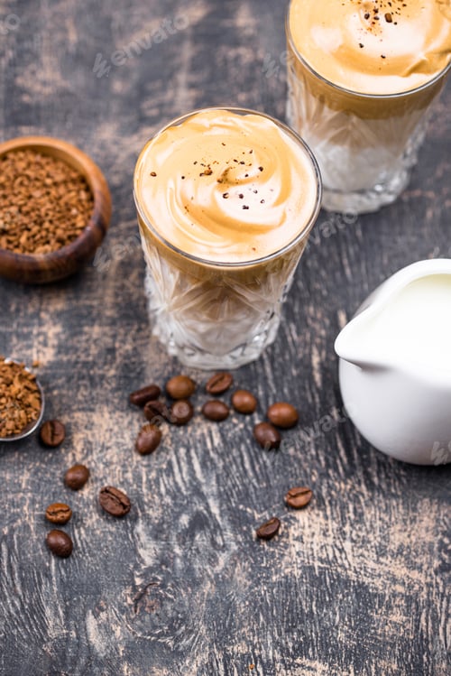 Preview: Dalgona whipped coffee with milk