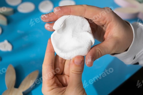 Preview: Children air dry clay activity handicraft idea. DIY process step by step instruction. Preparing for