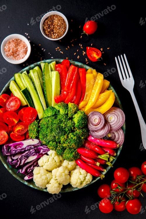 Preview: Salad.Raw mixed Vegetables.Vegetarian Buddha Bowl.