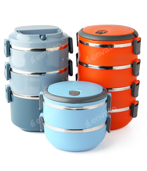 Preview: Take away food boxes containers on white background