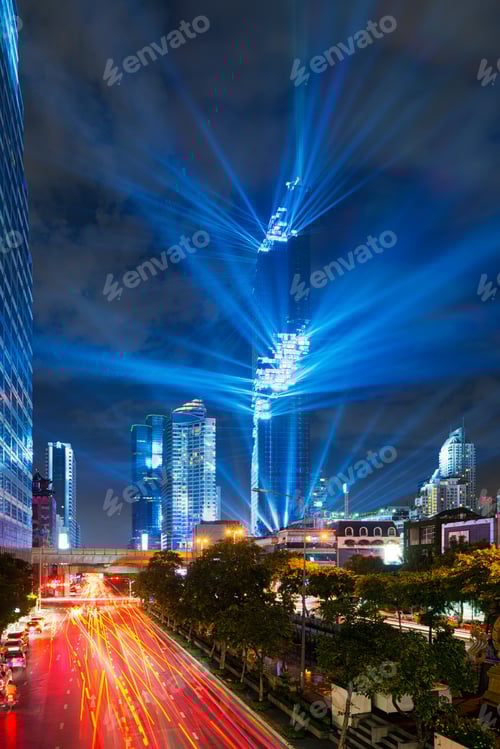 Preview: MahaNakhon Bangkok Rising, Lasers show, Bangkok, Thailand
